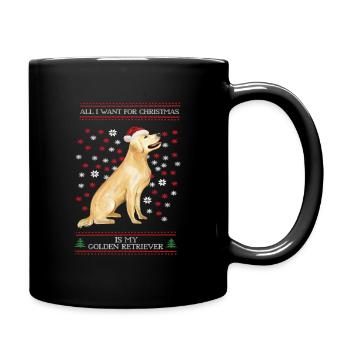 Tout ce que je veux pour Noël, c’est mon Golden Retriever - Mug uni - noir - Droite