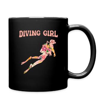Scuba Tauchen Taucher Tauchsport - Tasse einfarbig - Schwarz - Rechts