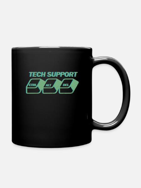 Callcenter Kundendienst Helpdesk - Tasse einfarbig - Schwarz