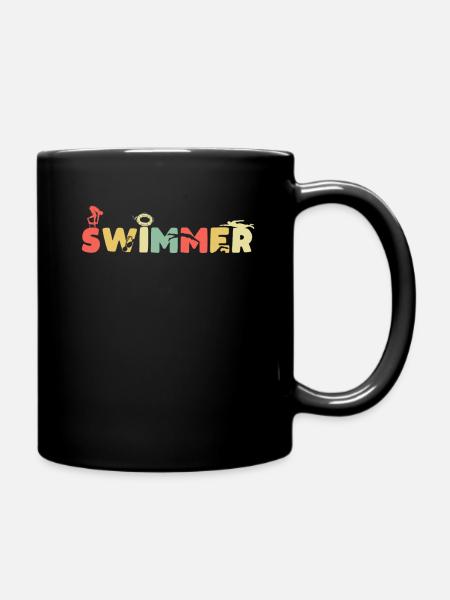 Schwimmen Schwimmer - Ensfarvet krus - sort