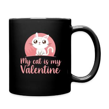 Valentinstag Valentines Day - Tasse einfarbig - Schwarz - Rechts