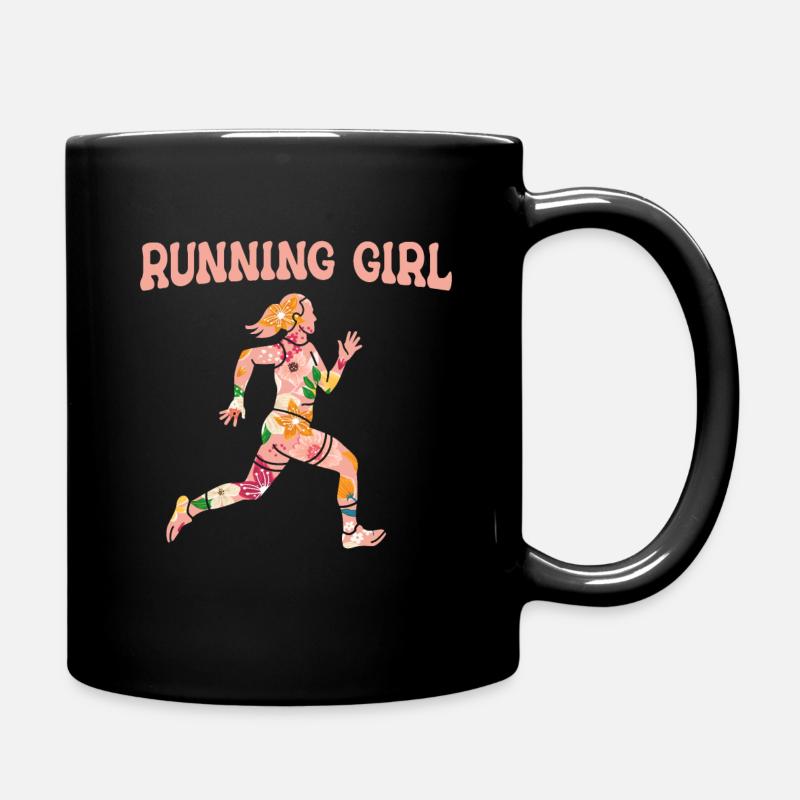 Joggen Running Laufen Runner Läufer - Tasse einfarbig - Schwarz