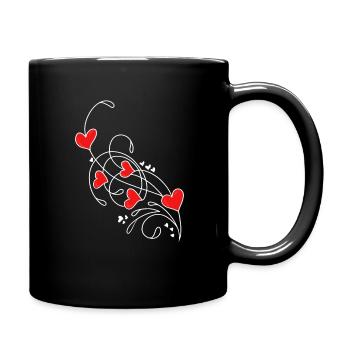 Valentinstag Valentines Day - Tasse einfarbig - Schwarz - Rechts