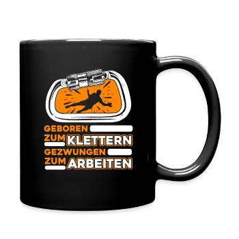 Klettern Bergsport Kletterer - Tasse einfarbig - Schwarz - Rechts