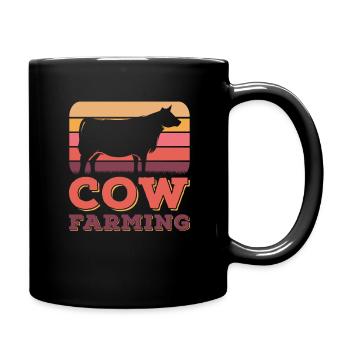 Retro Milchbauer Landwirt Vintage Kuhbauer Bauer - Tasse einfarbig - Schwarz - Rechts