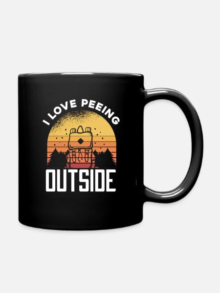 Camping Campen Zeltplatz Zelten - Tasse einfarbig - Schwarz