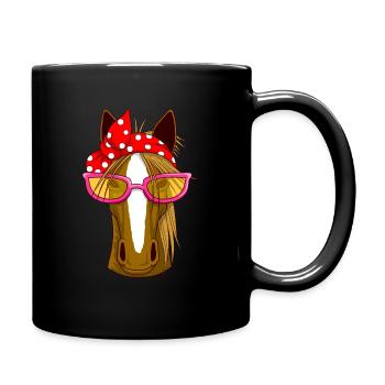 Cheval Foulard Cheval Amour Chevaux Fille - Mug uni - noir - Droite