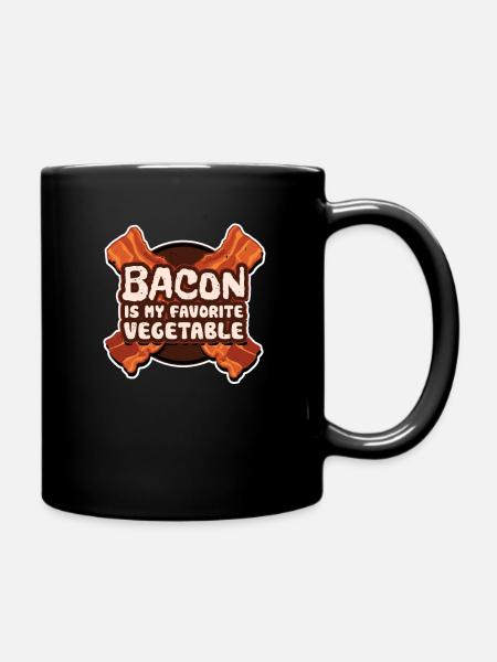 Bacon Speck Frühstück - Tasse einfarbig - Schwarz