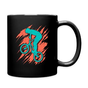 BMX Fahrrad Motiv Jungs Freestyle BMX Kinder - Tasse einfarbig - Schwarz - Rechts