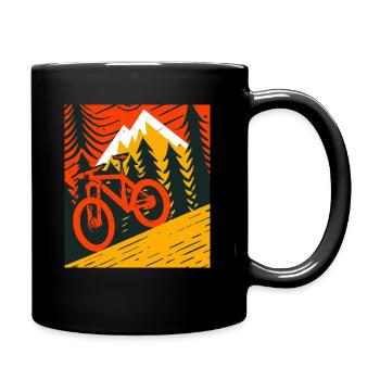 Vtt de descente - Mug uni - noir - Droite