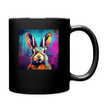 Hase 2 - Tasse einfarbig - Schwarz - Rechts