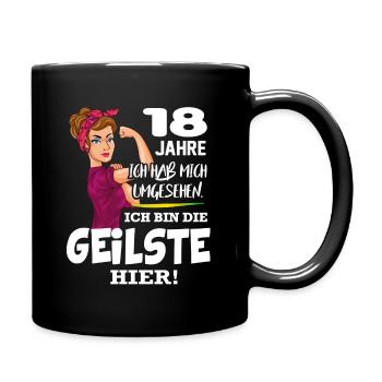 Geburtstag 18 Jahre Die Beste Geilste Chefin Queen - Tasse einfarbig - Schwarz - Rechts
