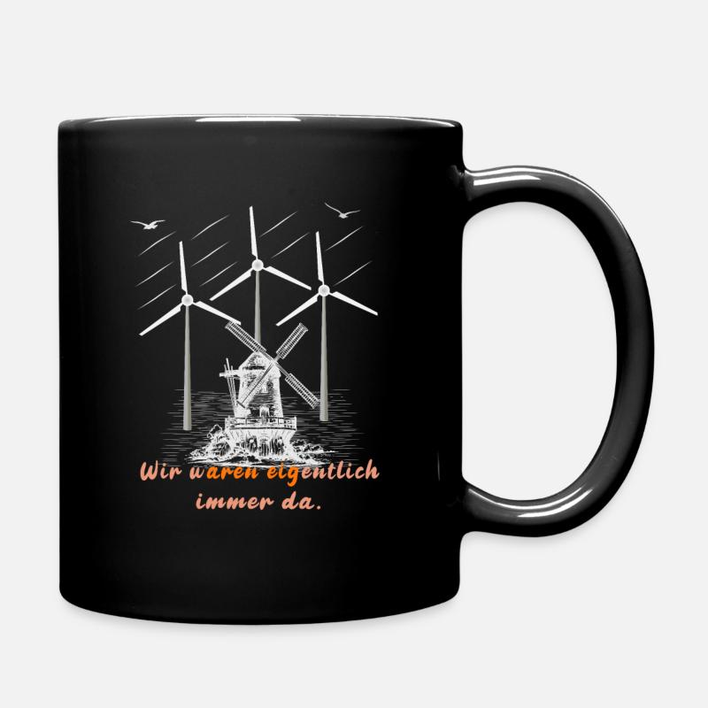 Windkraftanlagen und Windmühlen - Tasse einfarbig - Schwarz