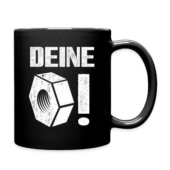 Deine Mutter! - Tasse einfarbig - Schwarz - Rechts