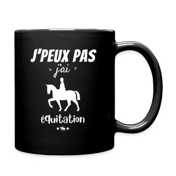 Ich kann nicht reiten - Tasse einfarbig - Schwarz - Rechts