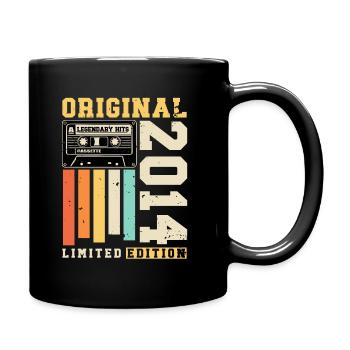 Original 2014 Jahrgang Retro Geburtstag Geschenk - Tasse einfarbig - Schwarz - Rechts