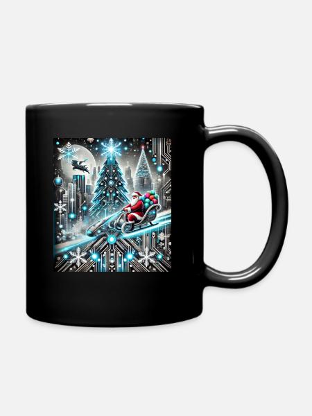 "Neon Noël: Christmas of the Future" - Full Colour Mug - black