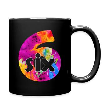 SIX 6 YEAR BOY 6TH BIRTHDAY - Full Colour Mug - black - Right