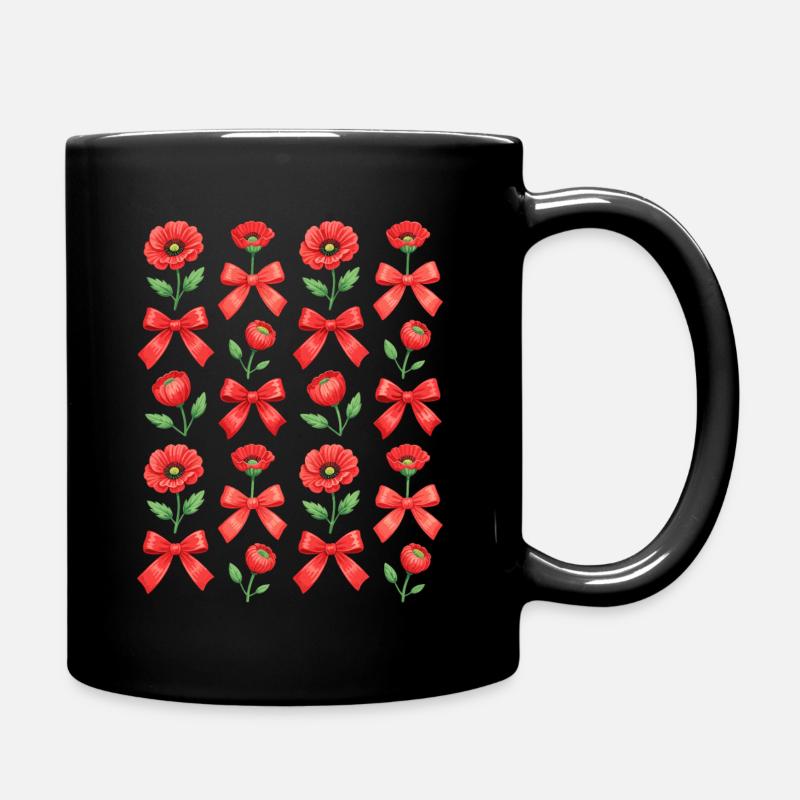 Noeud Fleur Coquelicot Femmes - Mug uni - noir