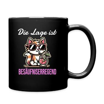 Die Lage ist BESÄUFNISSERREGEND - Tasse einfarbig - Schwarz - Rechts