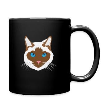 chats face à tête de chaton chaton gueule de bois - Mug uni - noir - Droite