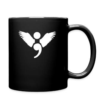 Semikolon Engel suizid prävention verlust geschenk - Tasse einfarbig - Schwarz - Rechts