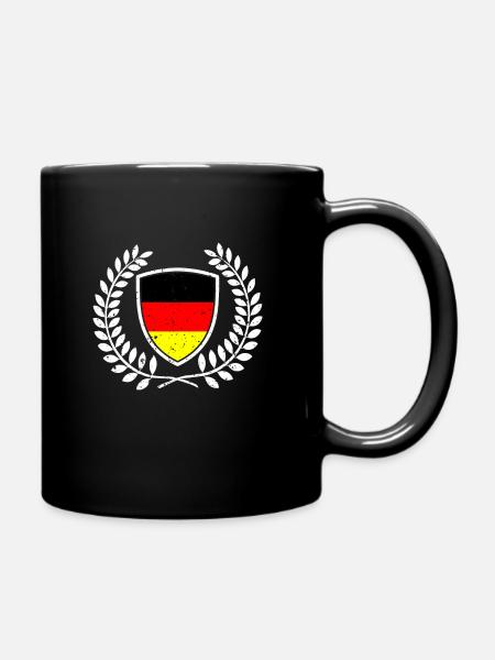 Drapeau allemand couronne emblème fan de sport - Mug uni - noir