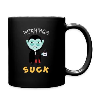 Früh Aufstehen ist blöd Vampire - Tasse einfarbig - Schwarz - Rechts
