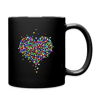 Heart from confetti - Full Colour Mug - black - Right