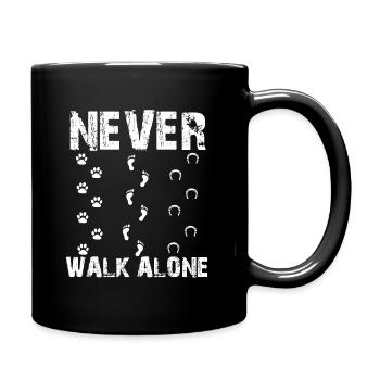 Never Walk Alone - Tasse einfarbig - Schwarz - Rechts
