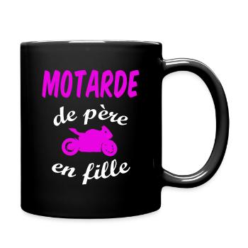 Motarde de père en fille - passion moto - Mug uni - noir - Droite