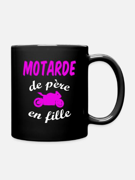 Motarde de père en fille - passion moto - Mug uni - noir
