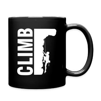 Climb - Climber climbing and mountaineering - Full Colour Mug - black - Right