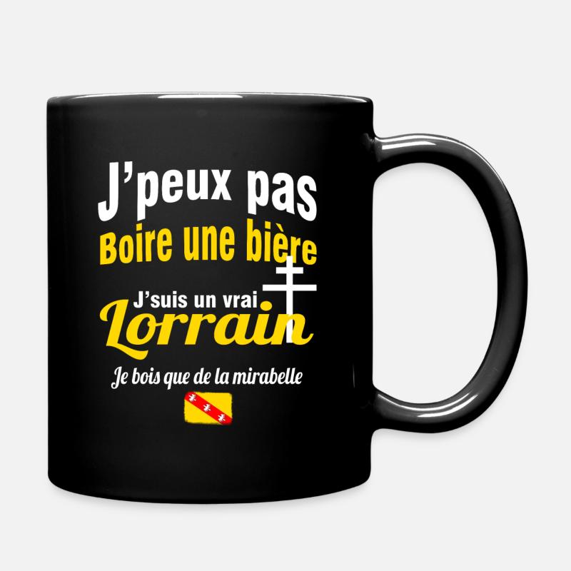 J'suis un vrai lorrain, je bois de la mirabelle - Mug uni - noir