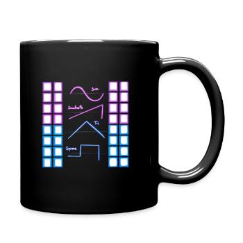 Synthesizer Nerd Analog Audio Wellenform - Tasse einfarbig - Schwarz - Rechts