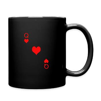 Playing card Heart Queen Queen Mardi Gras Carnival Ko - Full Colour Mug - black - Right
