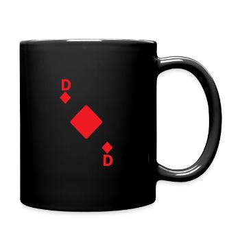 Playing card lady queen diamond card costume Mardi Gras G - Full Colour Mug - black - Right