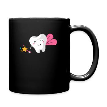 Dames de la souris avec baguette magique, costume de dent de carnaval - Mug uni - noir - Droite
