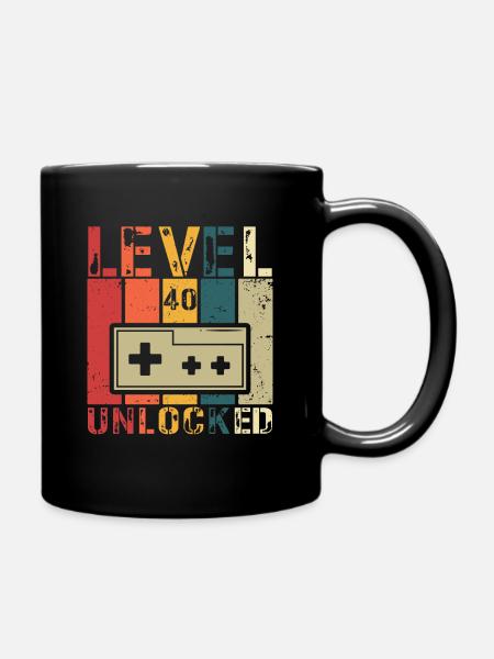 Level 40 freigeschaltet - Tasse einfarbig - Schwarz