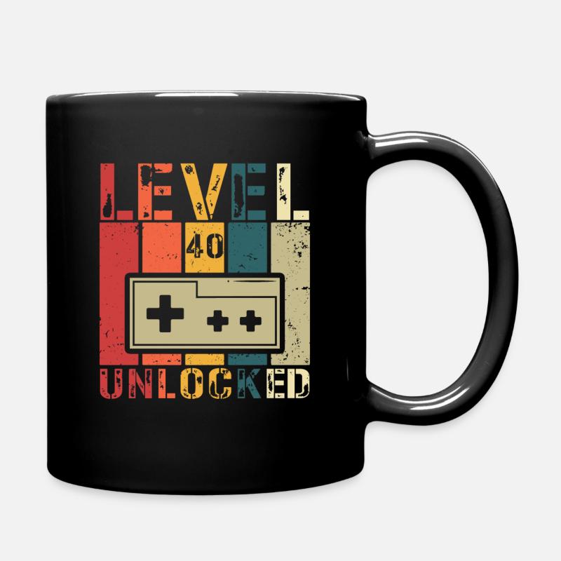 Level 40 freigeschaltet - Tasse einfarbig - Schwarz
