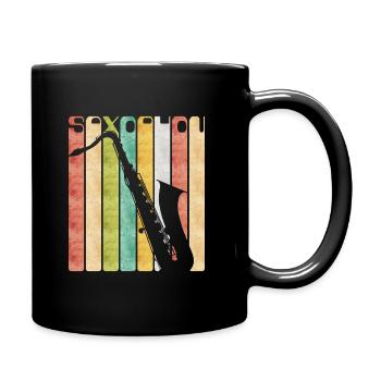 Saxophone rétro - Mug uni - noir - Droite