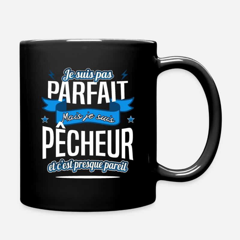 pêcheur fan de pêche - Mug uni - noir