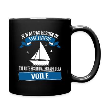 Bateau à voile - voilier - Mug uni - noir - Droite