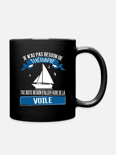 Bateau à voile - voilier - Mug uni - noir