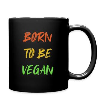 Né selon le dicton Vegan Vegan - Mug uni - noir - Droite