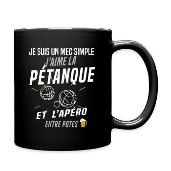 Pétanque et apéro - Mug uni - noir - Droite