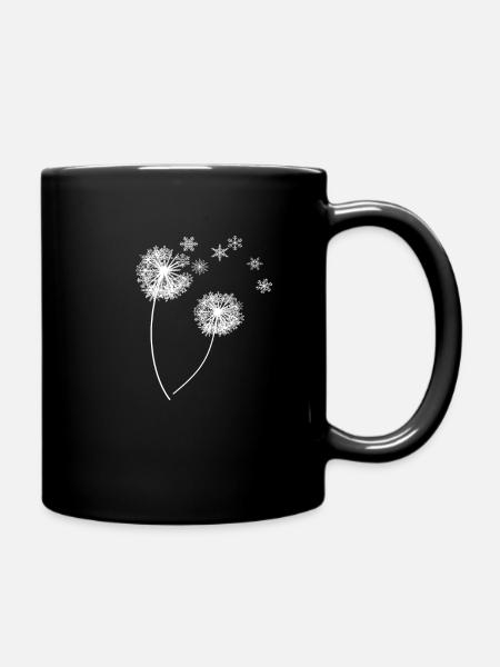 Schneeflocke Pusteblume Pusteblumen Geschenk - Tasse einfarbig - Schwarz