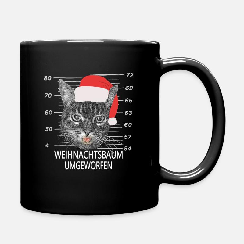 Weihnachtsbaum umgeworfen Katzen Geschenk - Tasse einfarbig - Schwarz