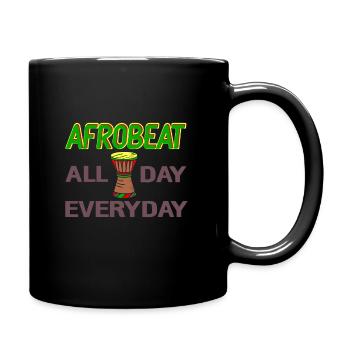 Afrobeat all day, every day - Full Colour Mug - black - Right