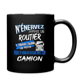 Routier - camionneur - chauffeur routier cadeau - Mug uni - noir - Droite
